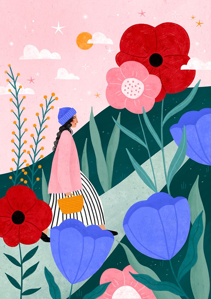 Flower Walk art print by Bea Muller for $57.95 CAD