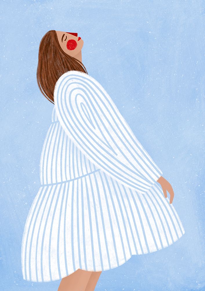 The Woman With the Blue Stripes art print by Bea Muller for $57.95 CAD