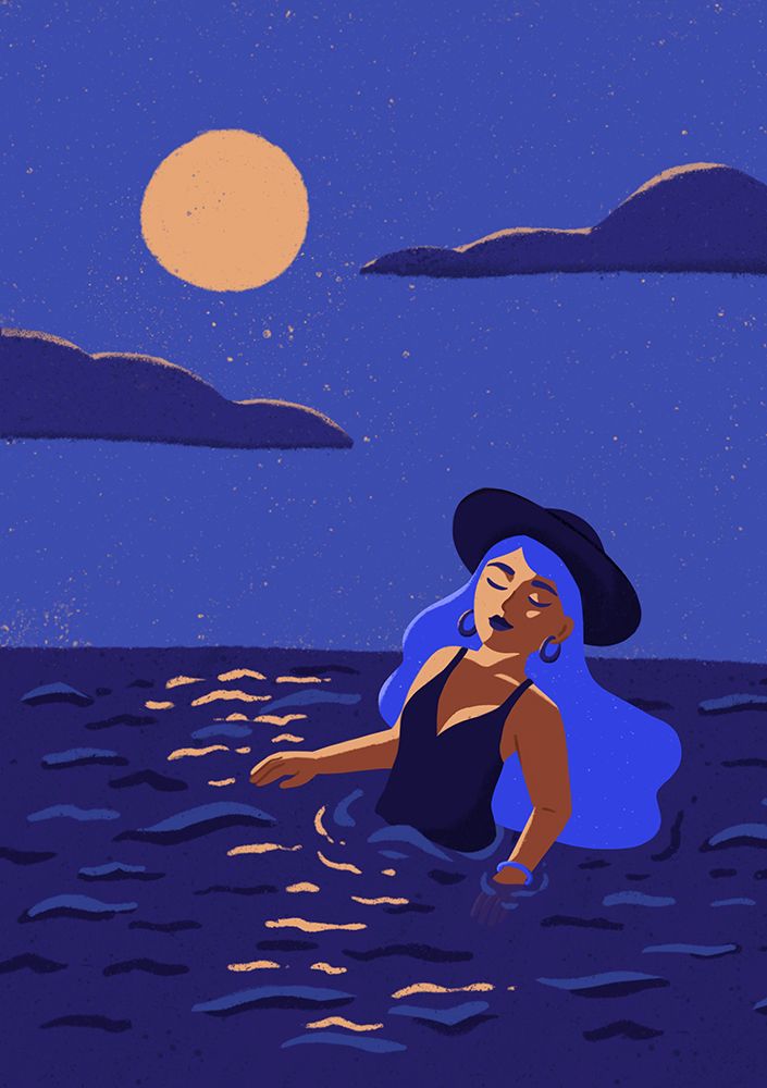 Sunset swim Self Love Aurore Leprivey.png art print by Aurore Leprivey for $57.95 CAD