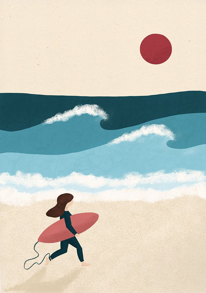 Surf girl Aurore Leprivey.png art print by Aurore Leprivey for $57.95 CAD