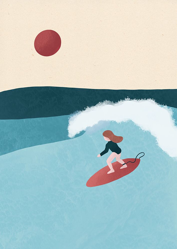 Surf girl Aurore Leprivey.png art print by Aurore Leprivey for $57.95 CAD