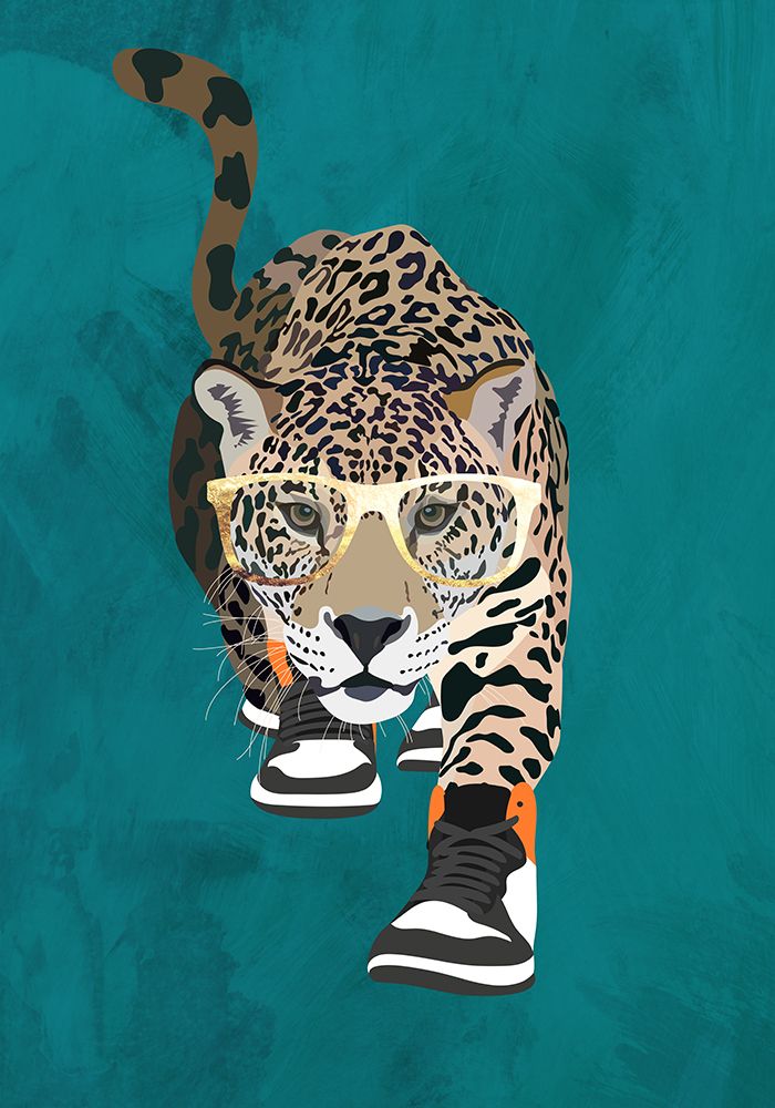 Jaguar prowling in high top sneakers art print by Sarah Manovski for $57.95 CAD