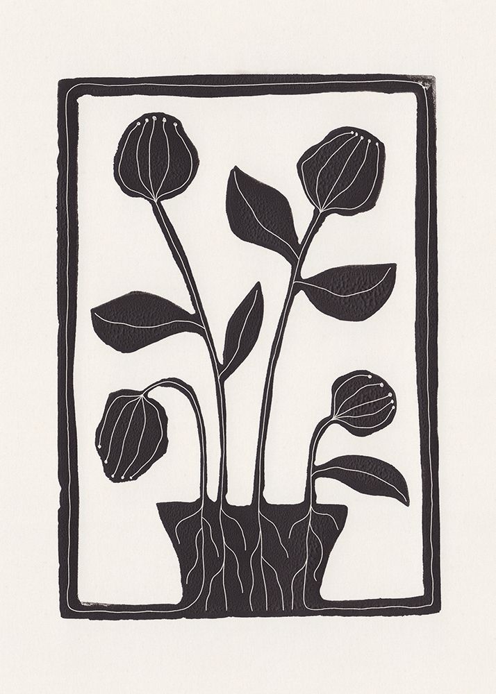Floral Serenity  Lino Print art print by Alisa Galitsyna for $57.95 CAD