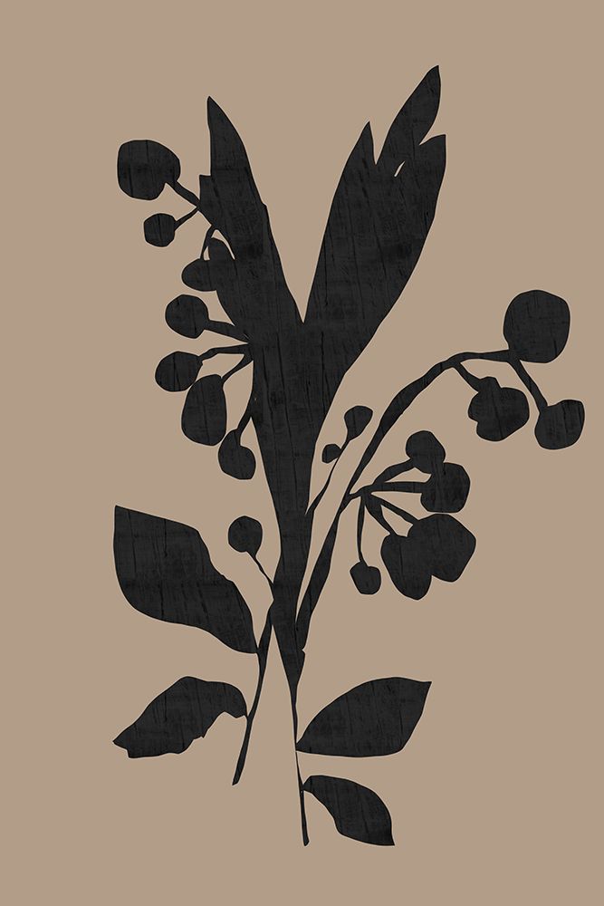 Black Floral Buds Modern Botanical Silhouette art print by Cartissi for $57.95 CAD