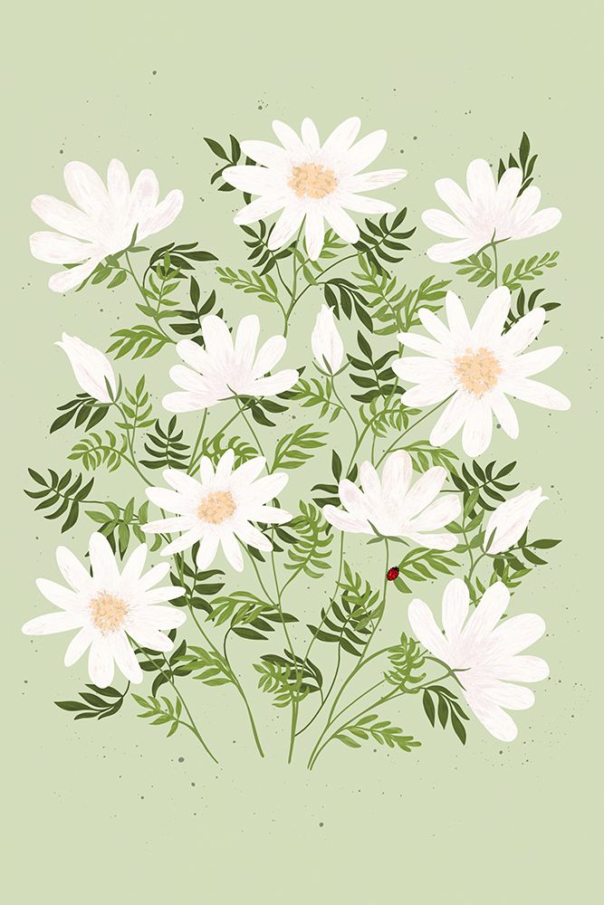 Ladybug flowers art print by Emelie Marie for $57.95 CAD