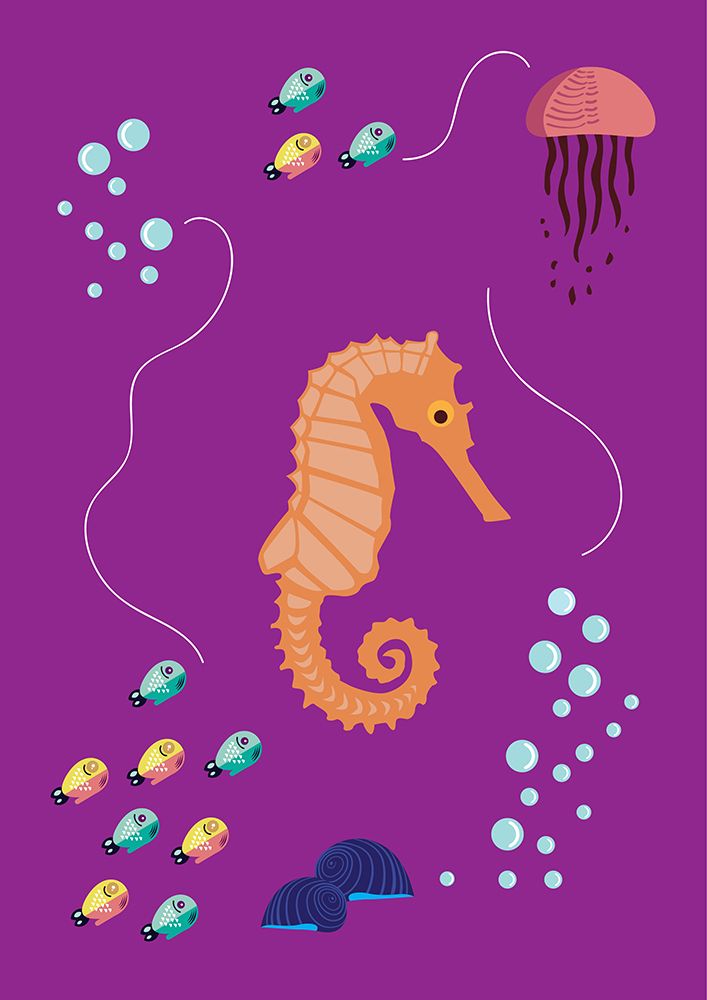 Just Keep Swimming Purple art print by Magdalena Herichova for $57.95 CAD