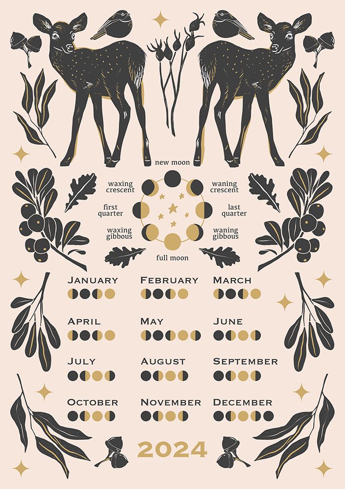 Lunar Calendar art print by Alina Shulhouskaya for $57.95 CAD