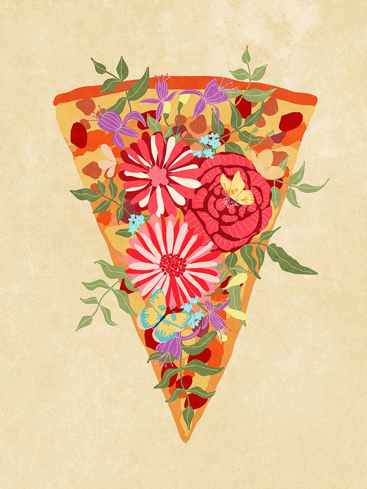 Slice of flower pizza art print by Raissa Oltmanns for $57.95 CAD