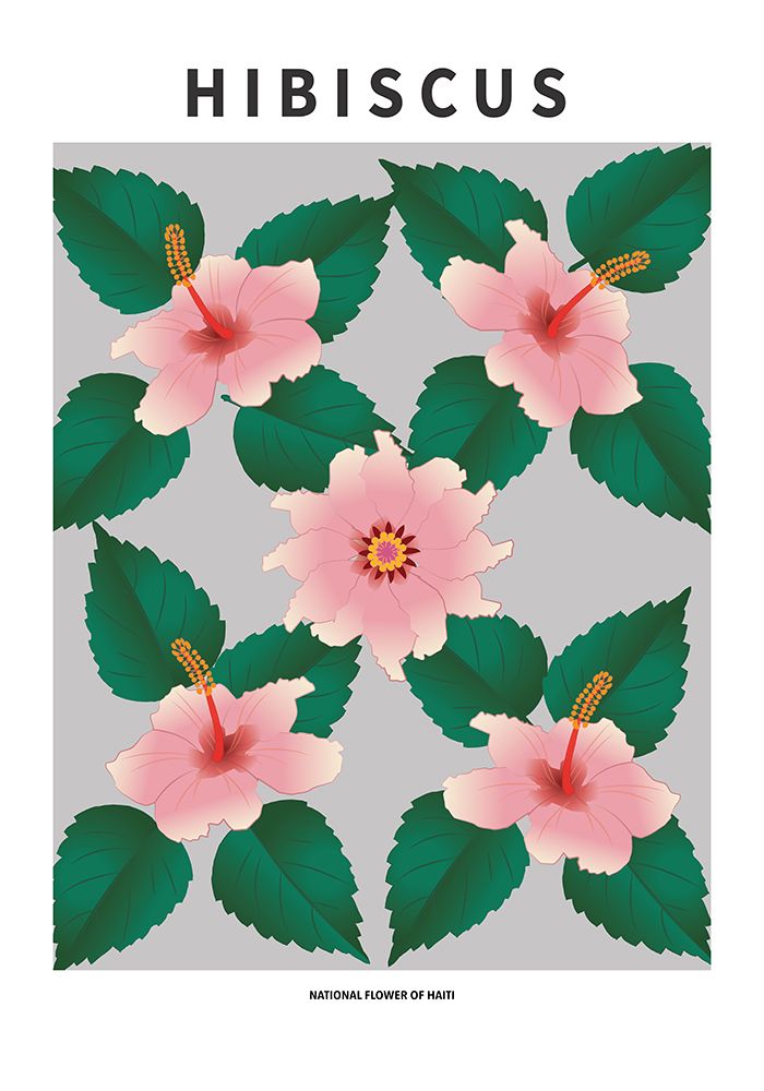Hibiscus  - National flower of Haiti art print by Paperago for $57.95 CAD