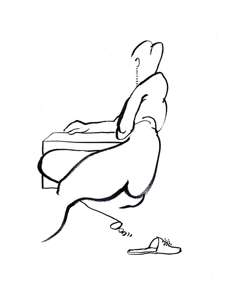Sitting woman art print by Olga Skomorokhova for $57.95 CAD