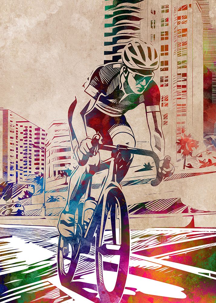 Sport cycling art art print by Justyna Jaszke for $57.95 CAD
