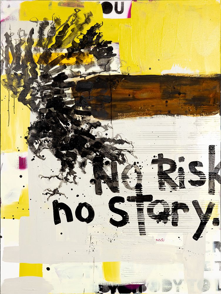 No Risk No Story Yellow art print by Kent Youngstrom for $57.95 CAD