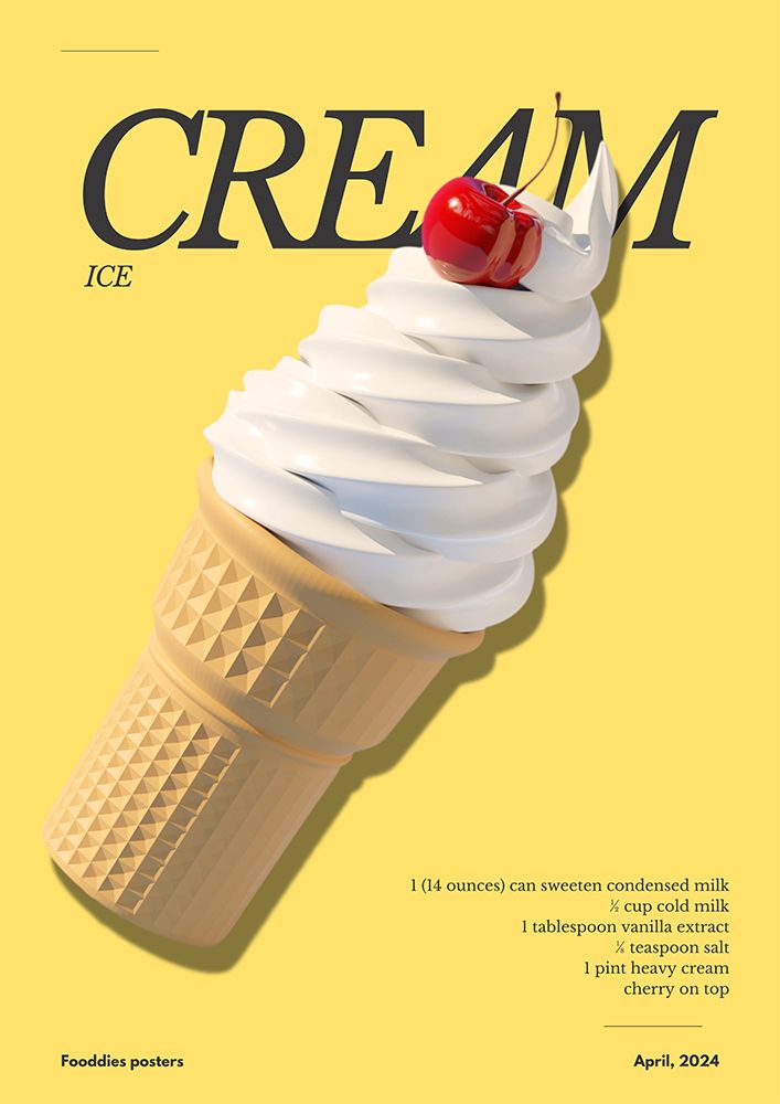 Cherry on Top Ice Cream art print by Julia Ramiro for $57.95 CAD