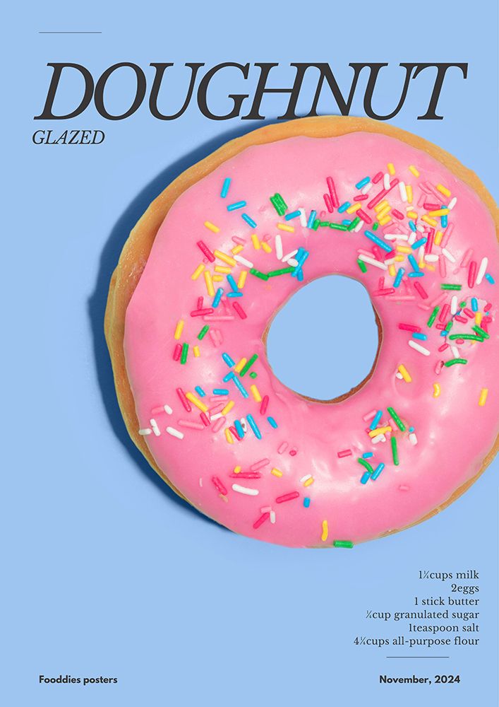Pink Glaze Doughnut art print by Julia Ramiro for $57.95 CAD