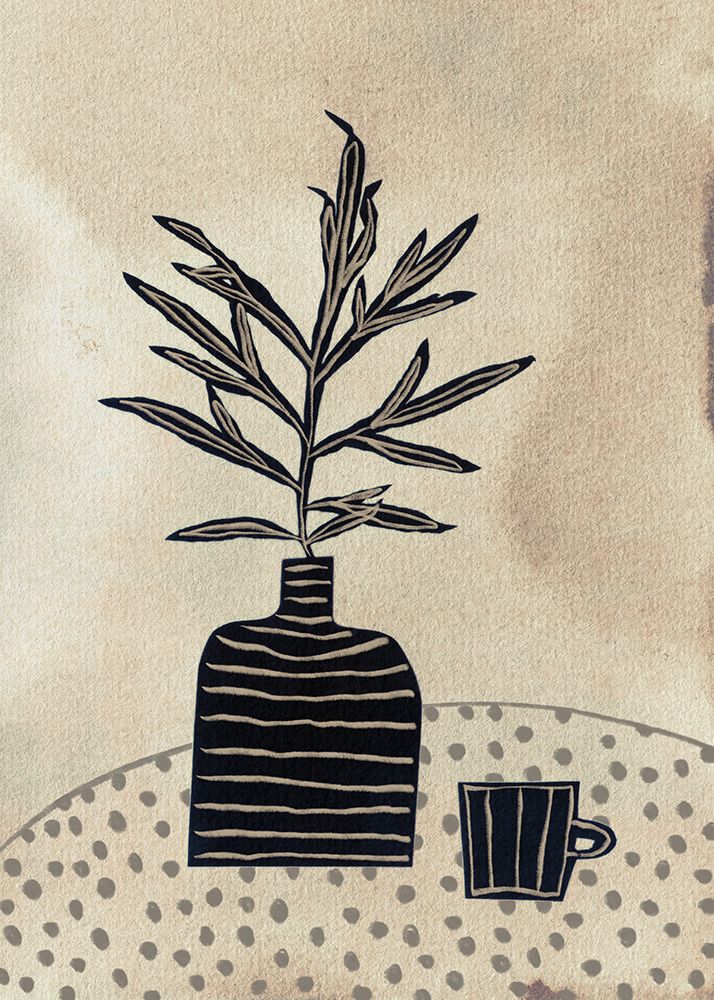Still Life With a Vase and a Cup of Coffee art print by Alisa Galitsyna for $57.95 CAD