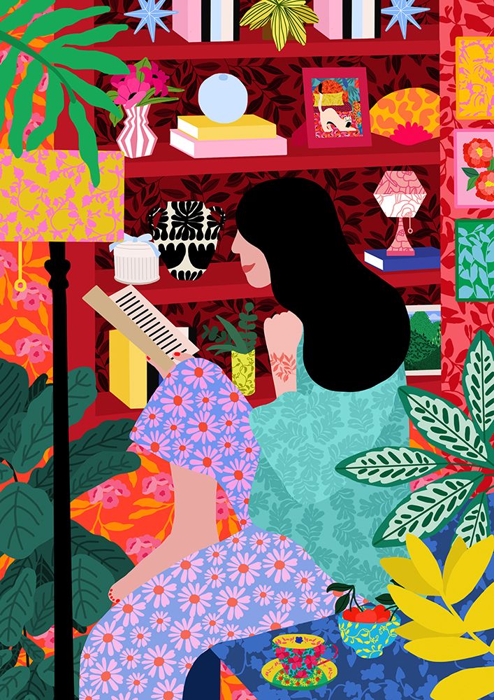 9933x14043 Din 106 Girl Reading Her Favorite Book art print by Rafaela Mascaro for $57.95 CAD