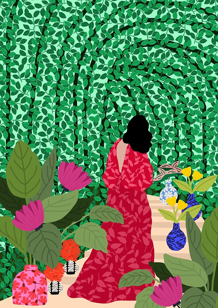 9933x14043 Din 74 Girl At Her Garden art print by Rafaela Mascaro for $57.95 CAD