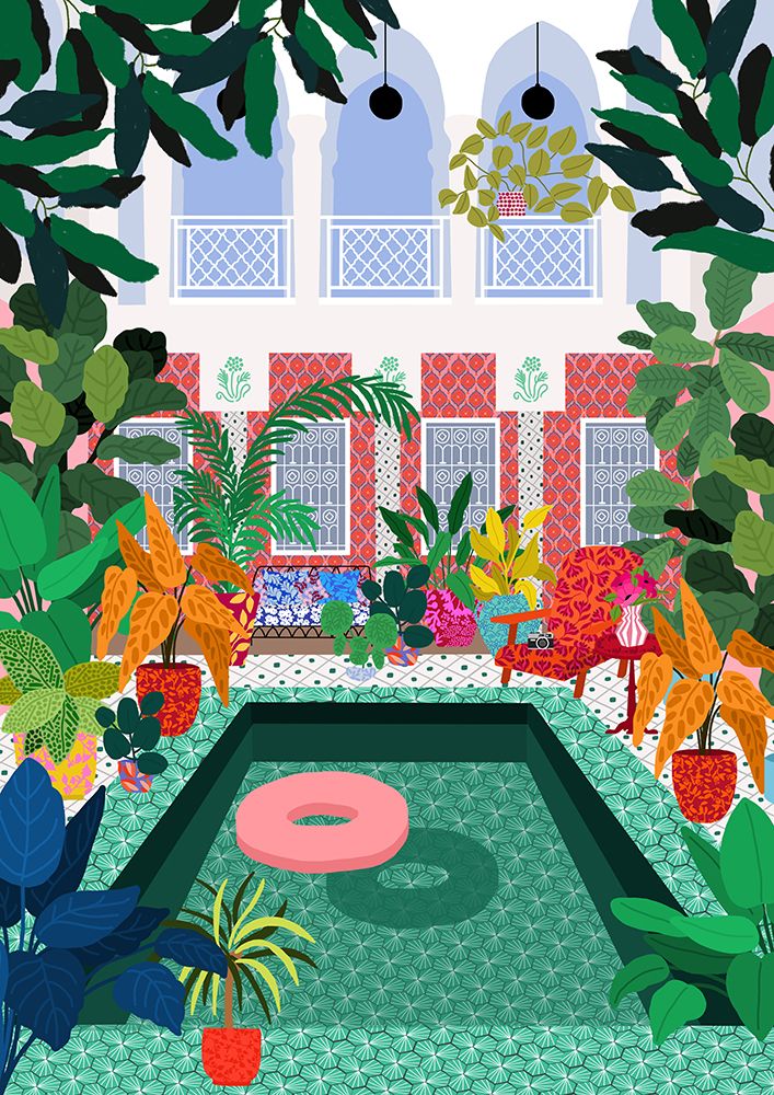 9933x14043 Din 131 Enjoying the Pool art print by Rafaela Mascaro for $57.95 CAD