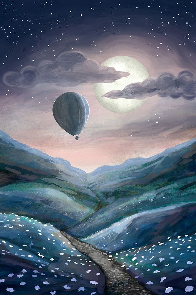 Moonlight landscape art print by Emelie Marie for $57.95 CAD