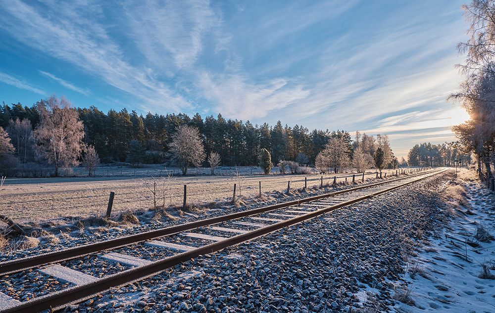 Railway in the winter art print by Geertjan Plooijer for $57.95 CAD