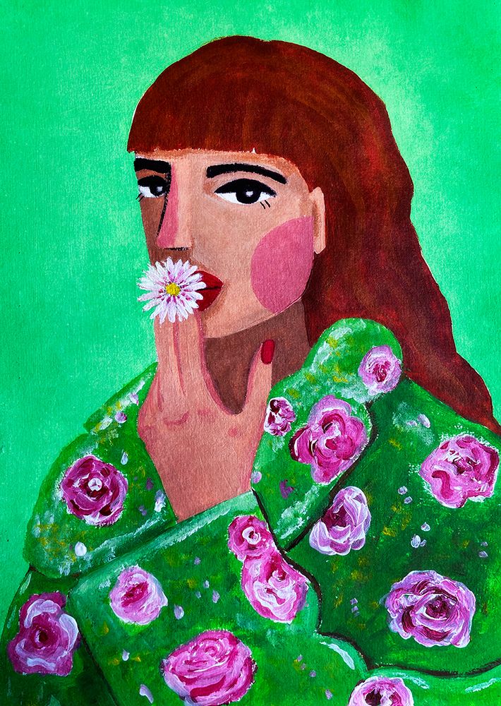 Woman Smoking a Flower art print by Raissa Oltmanns for $57.95 CAD