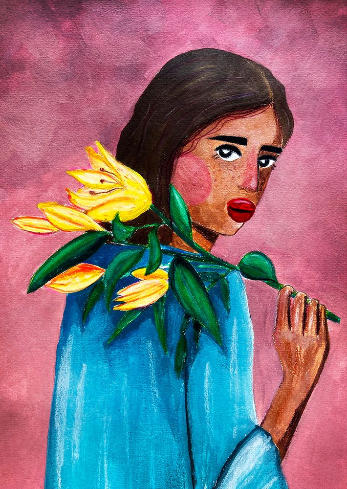 Woman With Lily art print by Raissa Oltmanns for $57.95 CAD