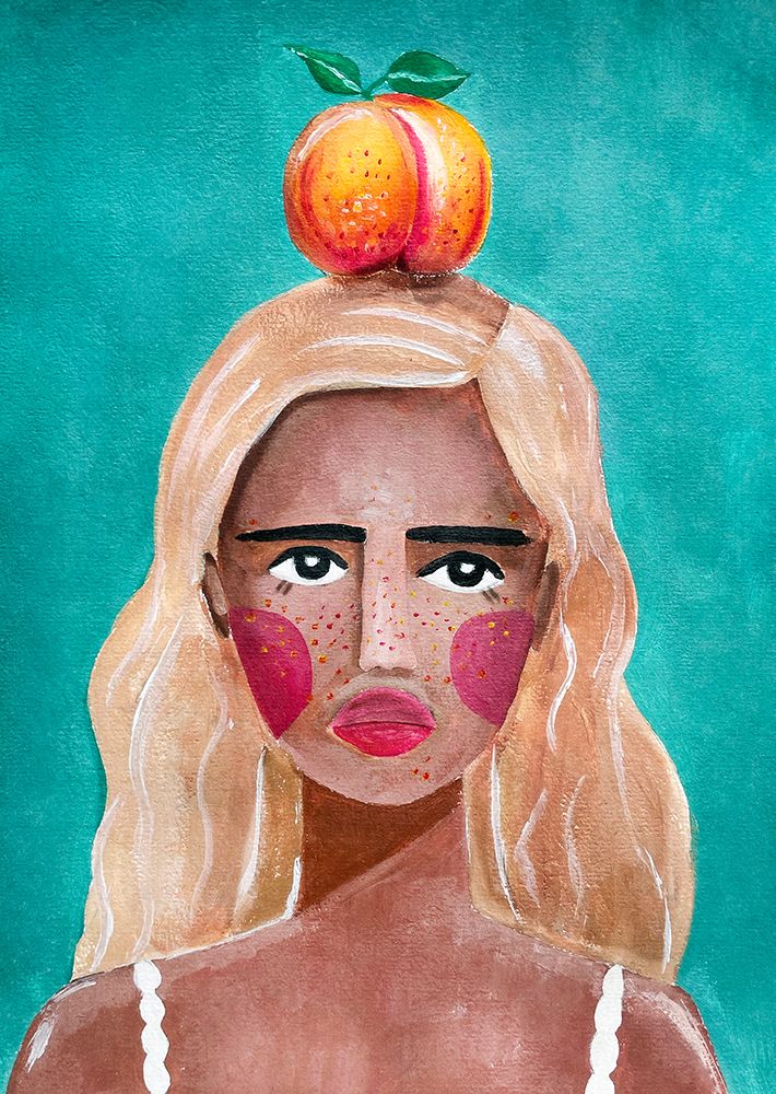 Woman With Peach art print by Raissa Oltmanns for $57.95 CAD