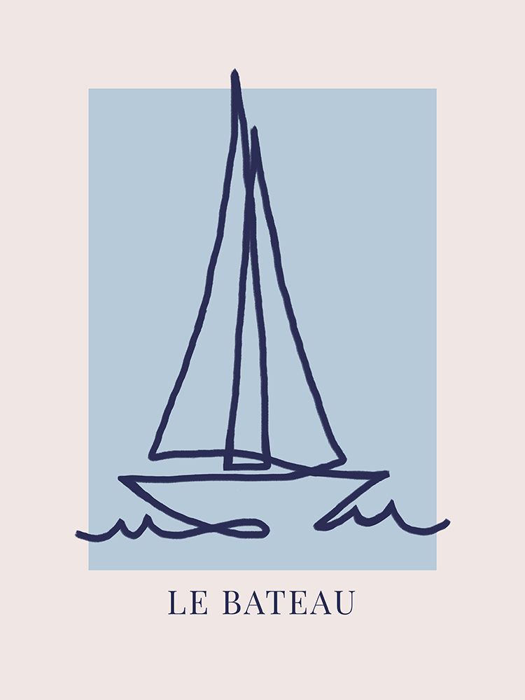 Le Bateau Blue art print by Caroline Grantz for $57.95 CAD