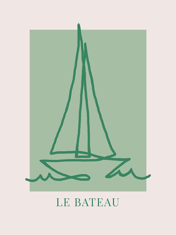 Le Bateau Green art print by Caroline Grantz for $57.95 CAD