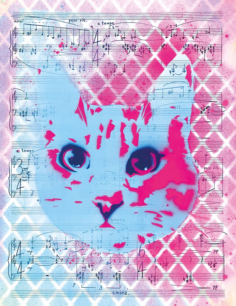 Musical Cat art print by Santiago Bugdadi for $57.95 CAD