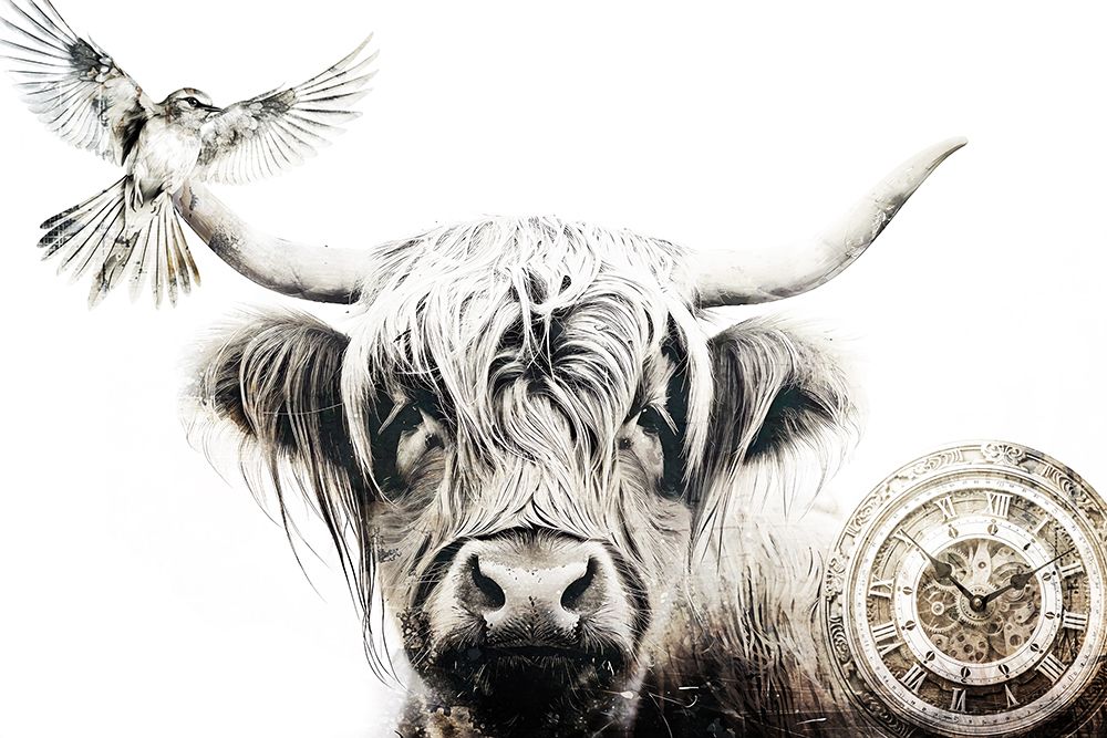 Cow Highland Illustration Art 06 art print by Rafal Kulik for $57.95 CAD