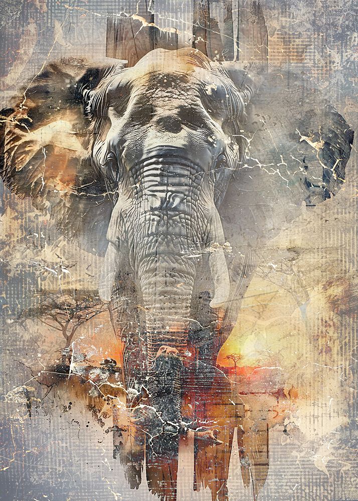Elephant Africa Wild Animal Vintage Illustration Art 01 art print by Rafal Kulik for $57.95 CAD