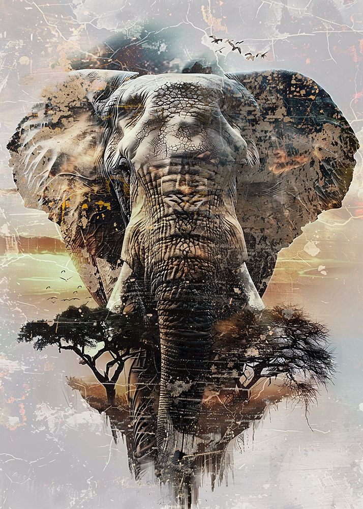 Elephant Africa Wild Animal Vintage Illustration Art 02 art print by Rafal Kulik for $57.95 CAD