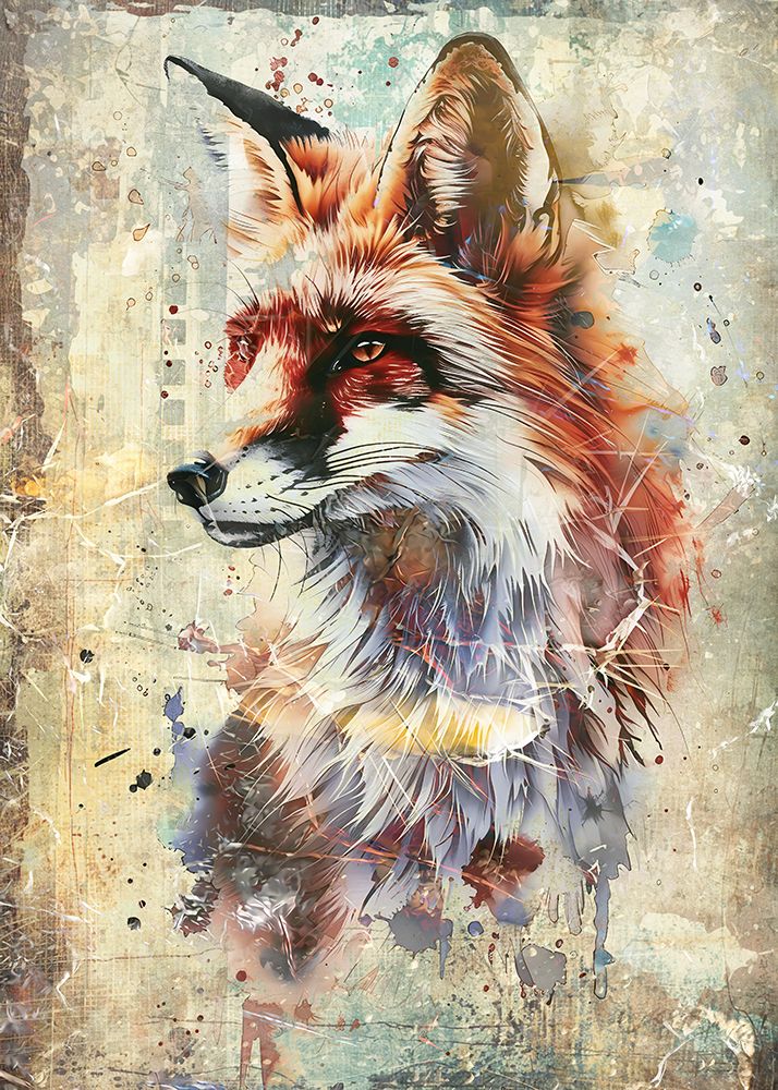 Fox Wild Animal Vintage Illustration Art 02 art print by Rafal Kulik for $57.95 CAD