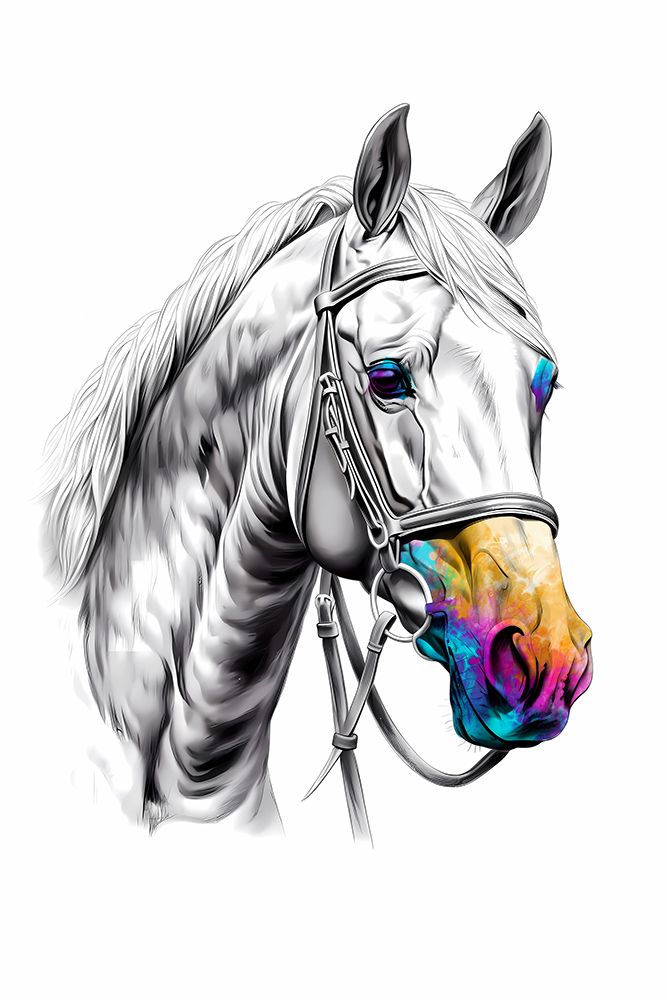 Horse Wild Tribal Illustration Art 03 art print by Rafal Kulik for $57.95 CAD