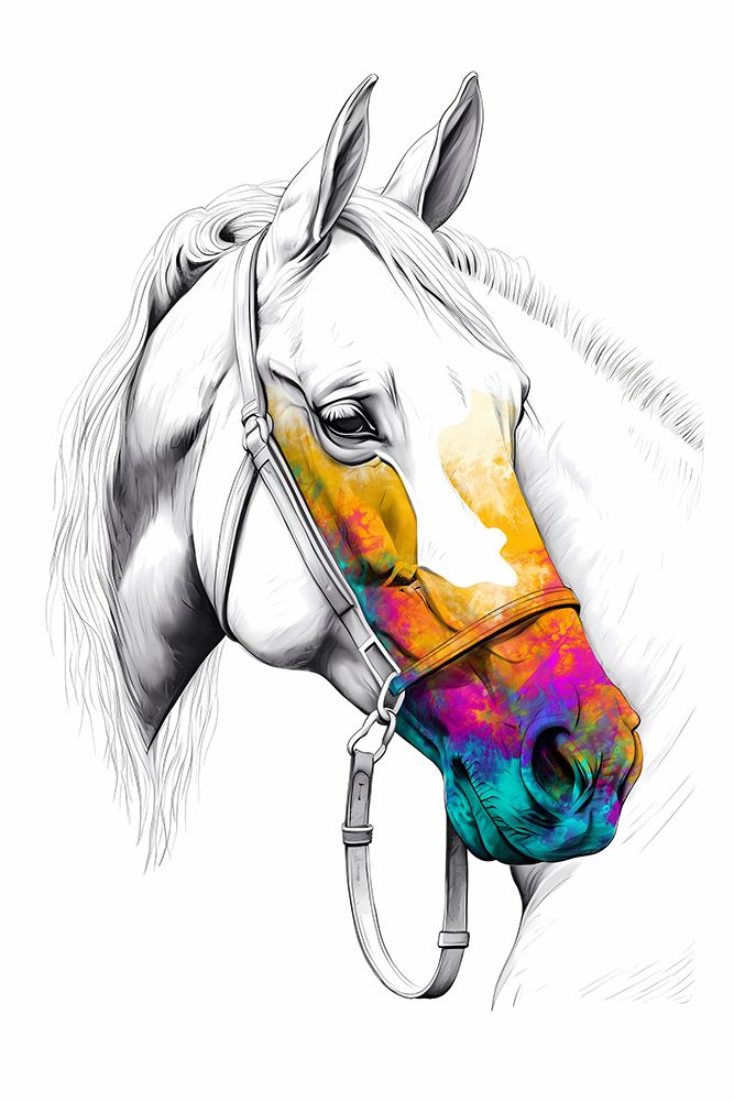 Horse Wild Tribal Illustration Art 05 art print by Rafal Kulik for $57.95 CAD