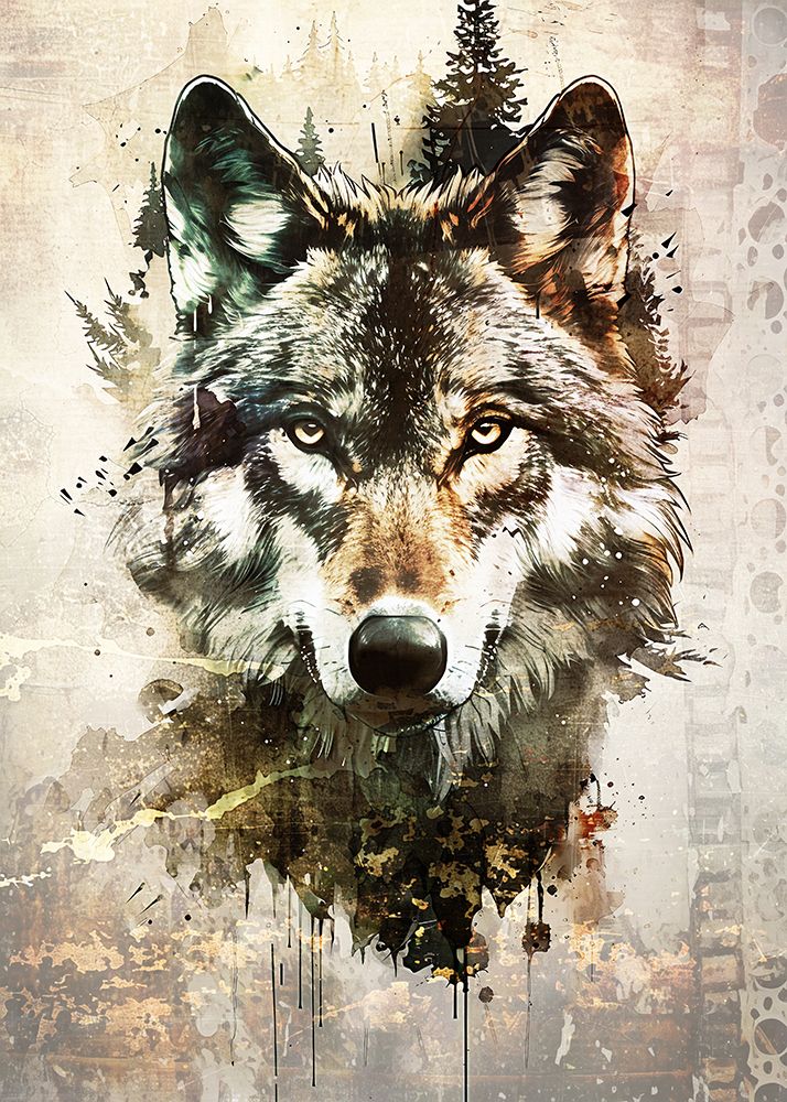 Wolf Wild Animal Vintage Illustration Art 01 art print by Rafal Kulik for $57.95 CAD