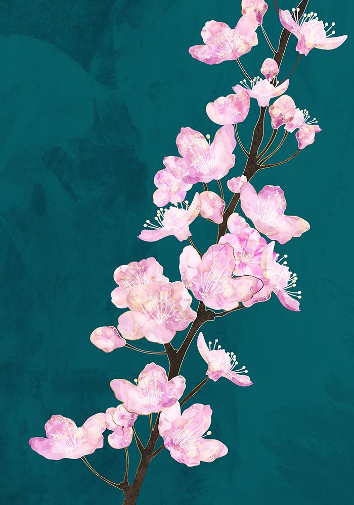 April Cherry Blossoms green art print by Sarah Manovski for $57.95 CAD