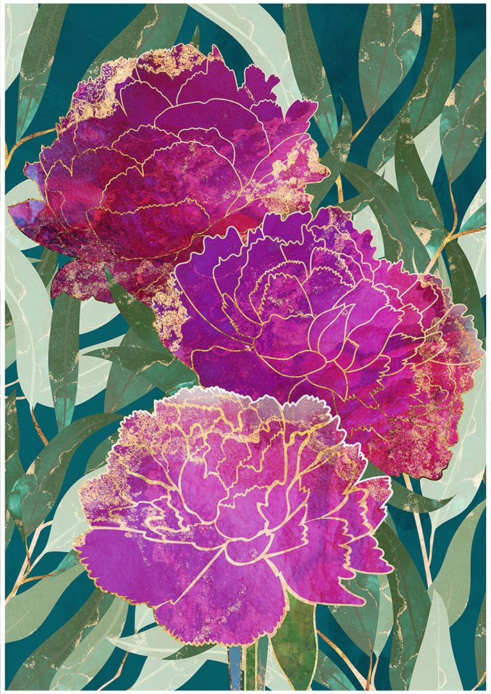 Golden Peonies art print by Sarah Manovski for $57.95 CAD