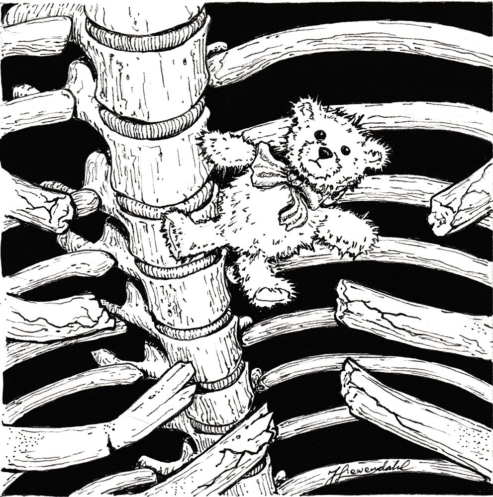 Teddy. Bear in Skeleton Ink Drawing. art print by Johan Liewendahl for $57.95 CAD