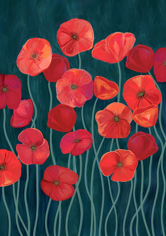 Red poppies art print by EMELIEmaria for $57.95 CAD