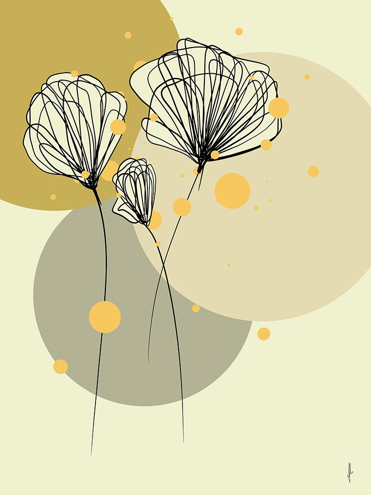 SUMMERFLOWERS IN YELLOW RAIN art print by Ankie Kooi for $57.95 CAD