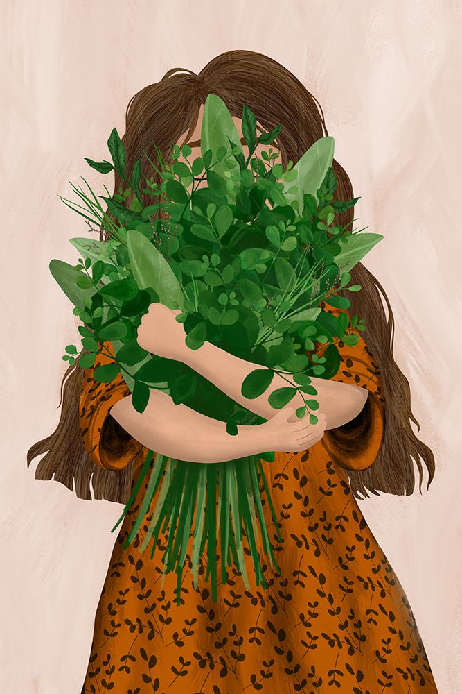 Girl with posy art print by EMELIEmaria for $57.95 CAD