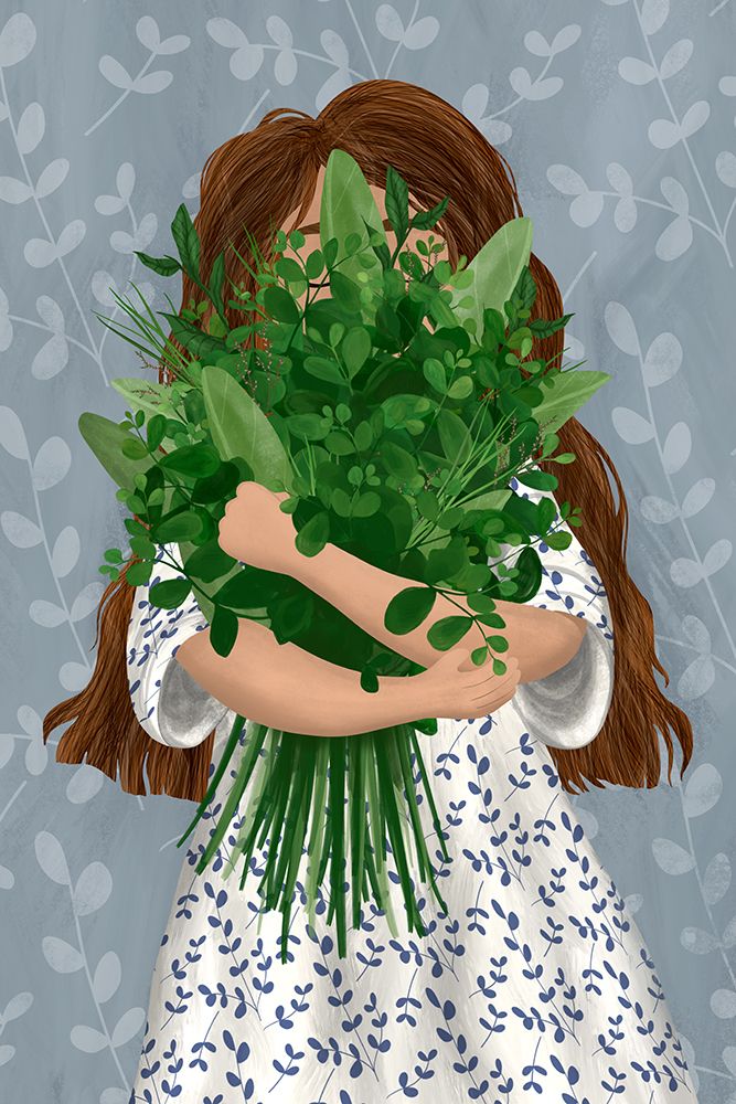 Girl with posy art print by EMELIEmaria for $57.95 CAD