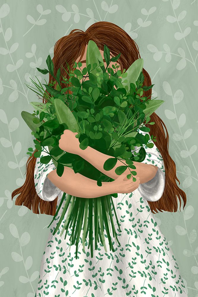 Girl with posy art print by EMELIEmaria for $57.95 CAD