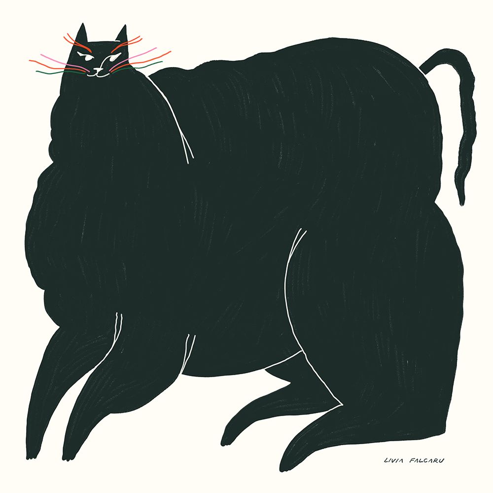 Black Catto art print by Livia Falcaru for $57.95 CAD