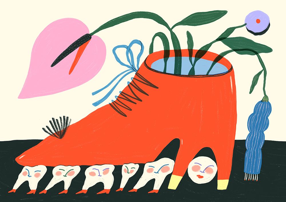 Pointy Shoes and Teeth art print by Livia Falcaru for $57.95 CAD