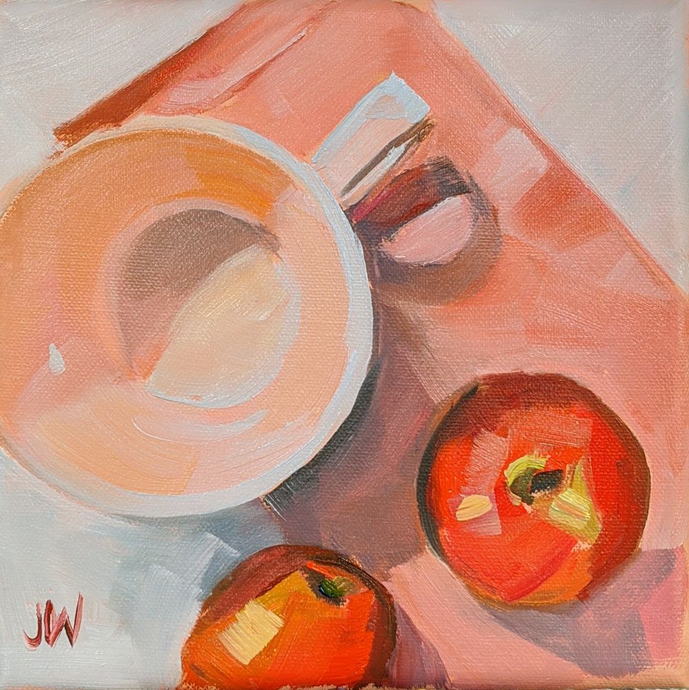 Peach Tea Cup art print by Jenny westenhofer for $57.95 CAD