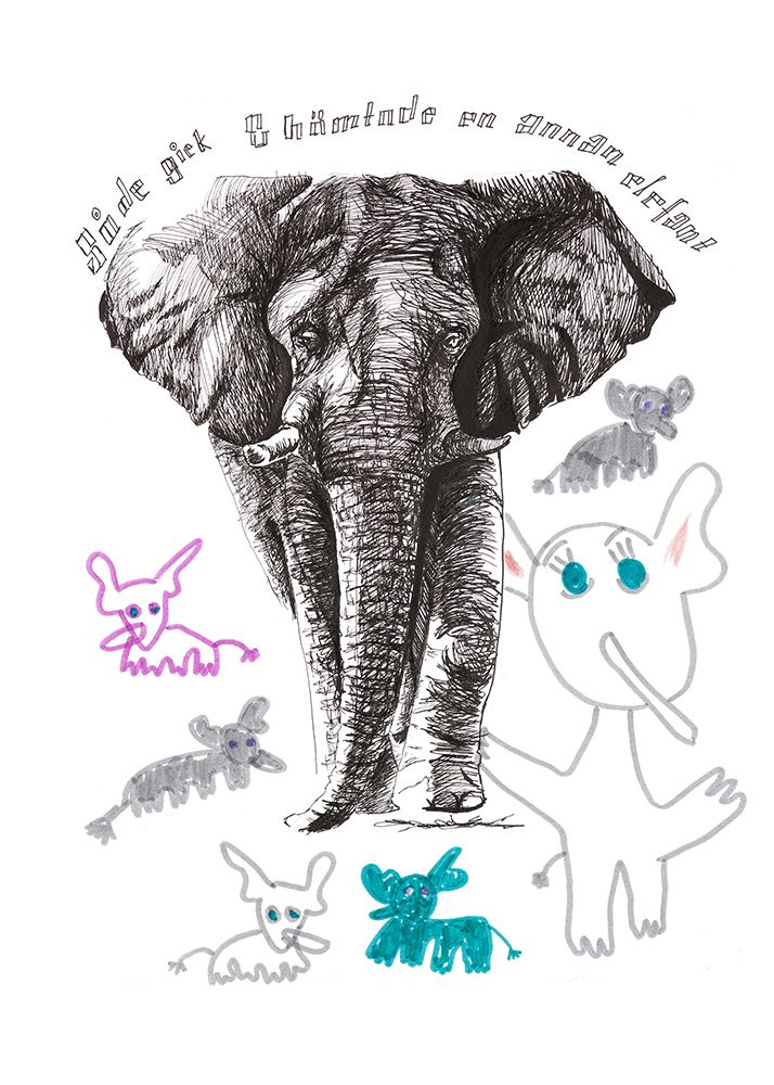 Baby elephant walk art print by Sara W. Nelin for $57.95 CAD