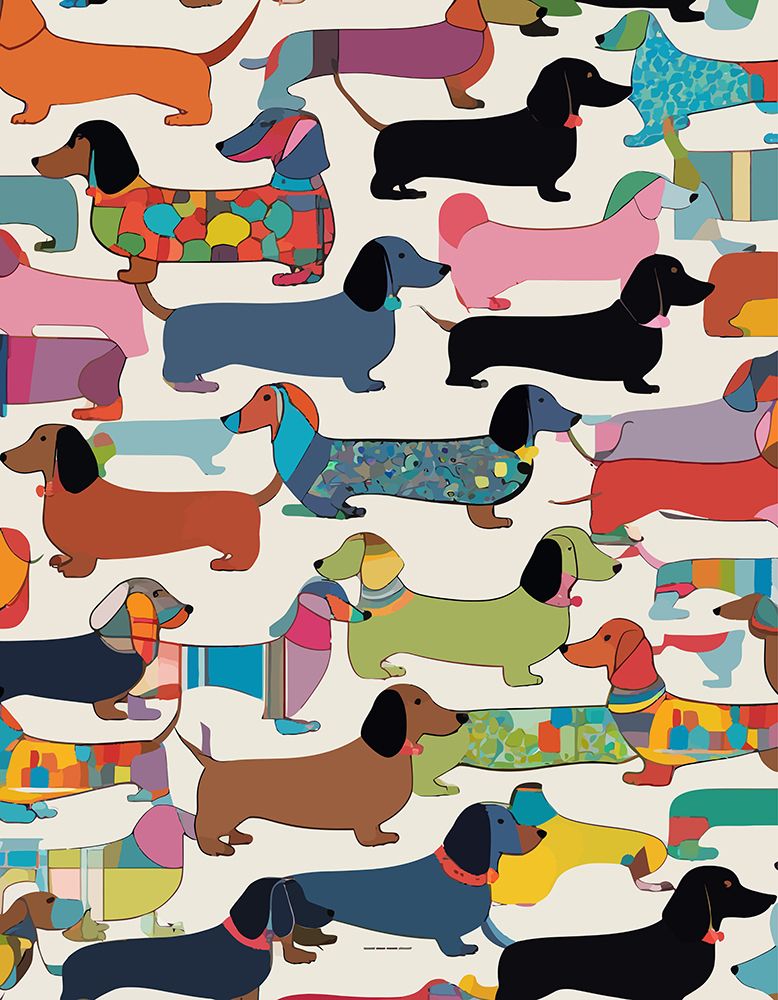 Dachshunds art print by Uma Gokhale for $57.95 CAD